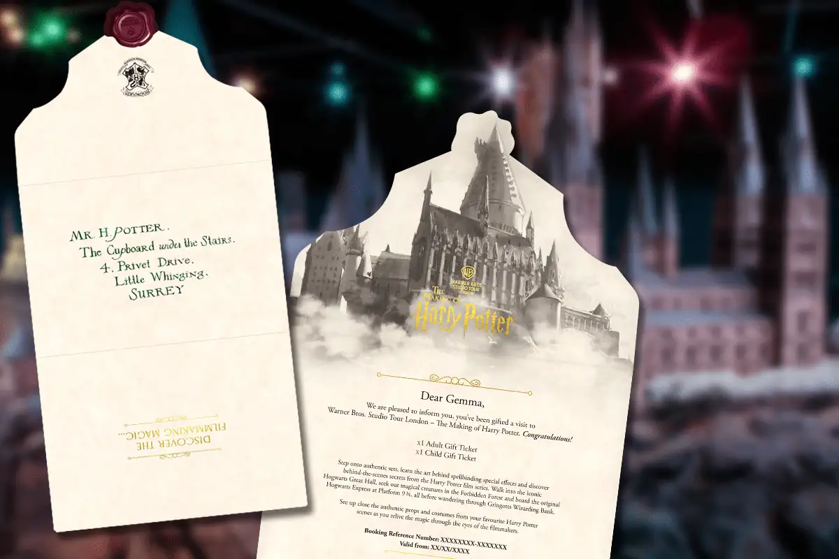 Souvenir gift ticket envelope and letter