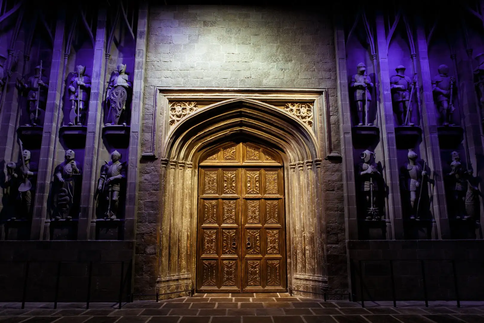 The Great Hall doors at Warner Bros. Studio Tour London.