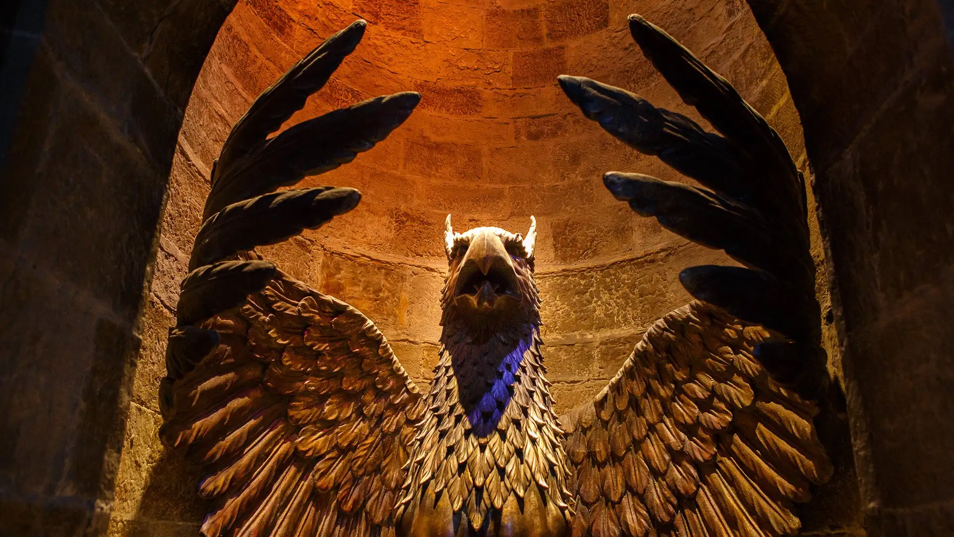 Griffin stairwell in the Dumbledore's office set at Warner Bros. Studio Tour London