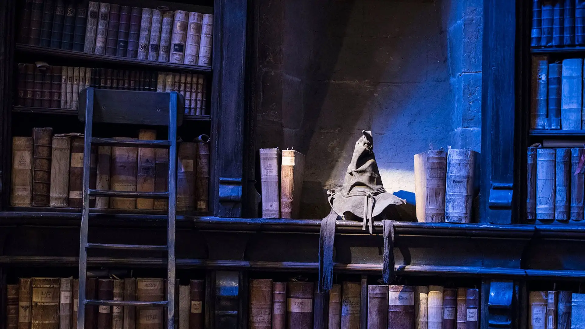 The Sorting Hat on display in Dumbledore's office