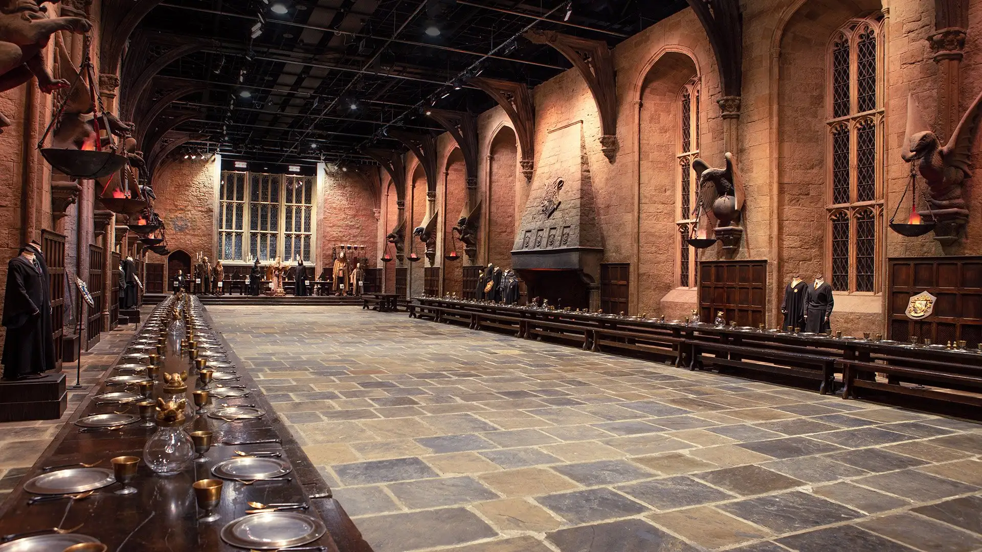 The Great Hall set at Warner Bros. Studio Tour London
