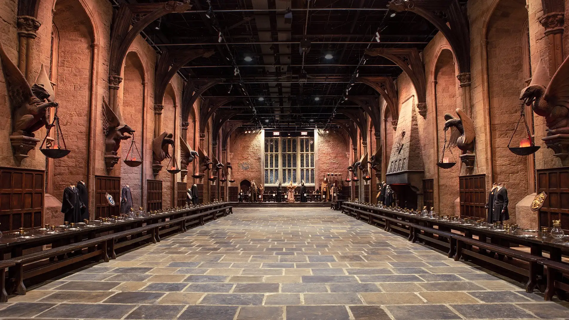 The Great Hall set at Warner Bros. Studio Tour London
