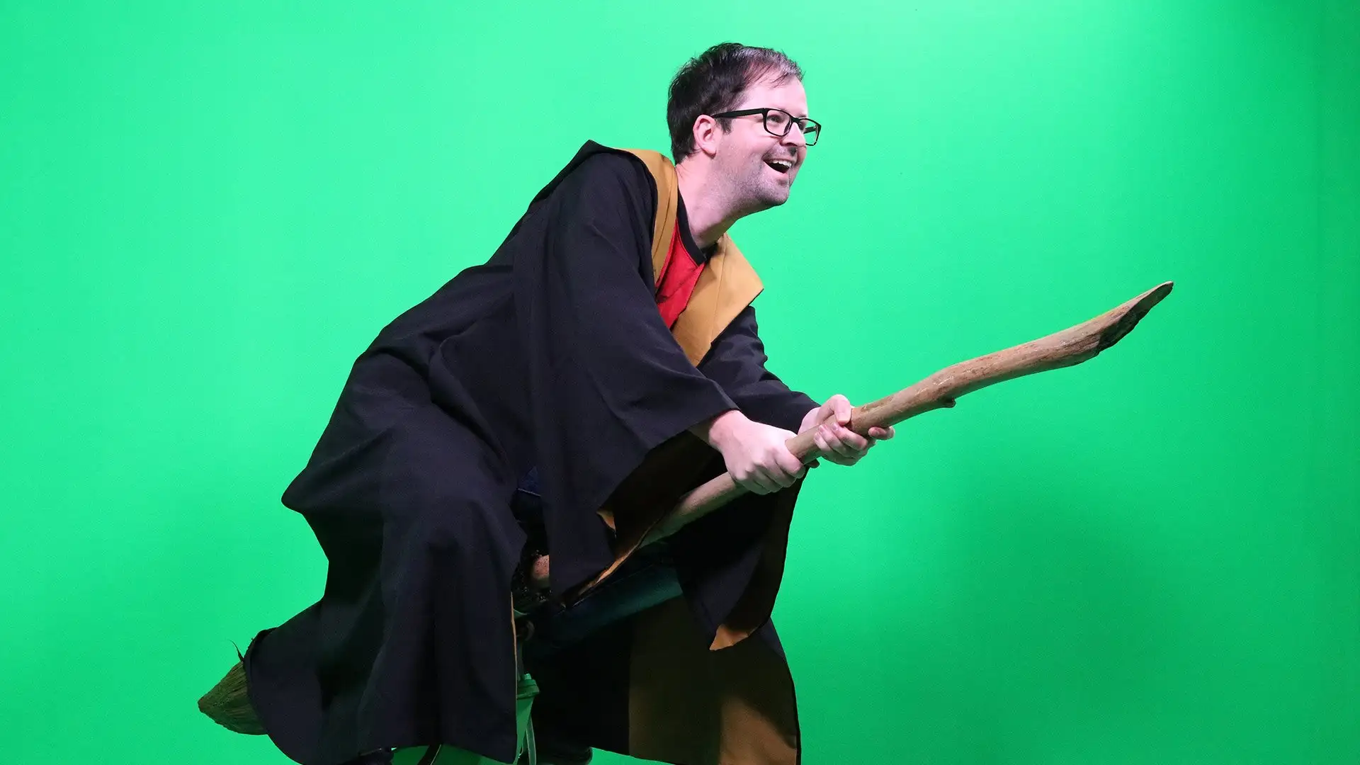 Greenscreen broomstick experience at Warner Bros. Studio Tour London