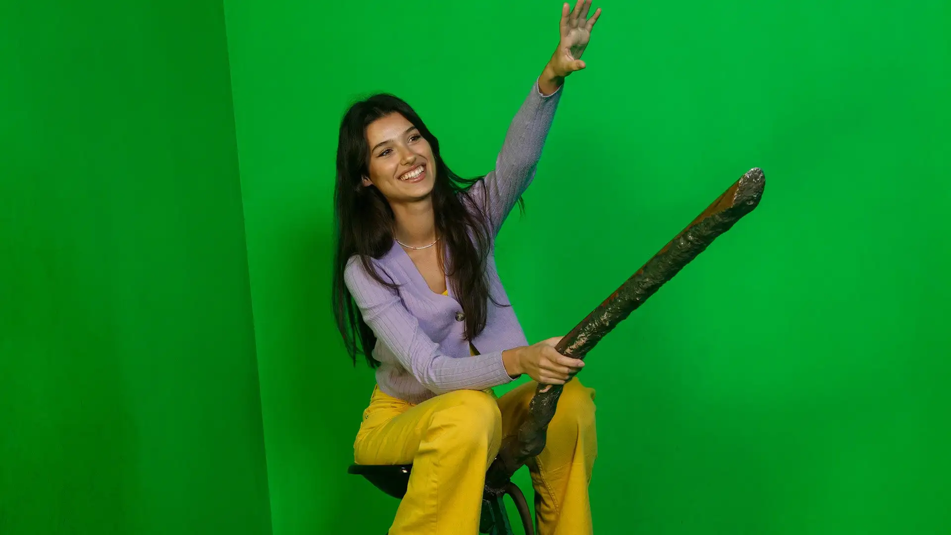 Greenscreen broomstick experience at Warner Bros. Studio Tour London